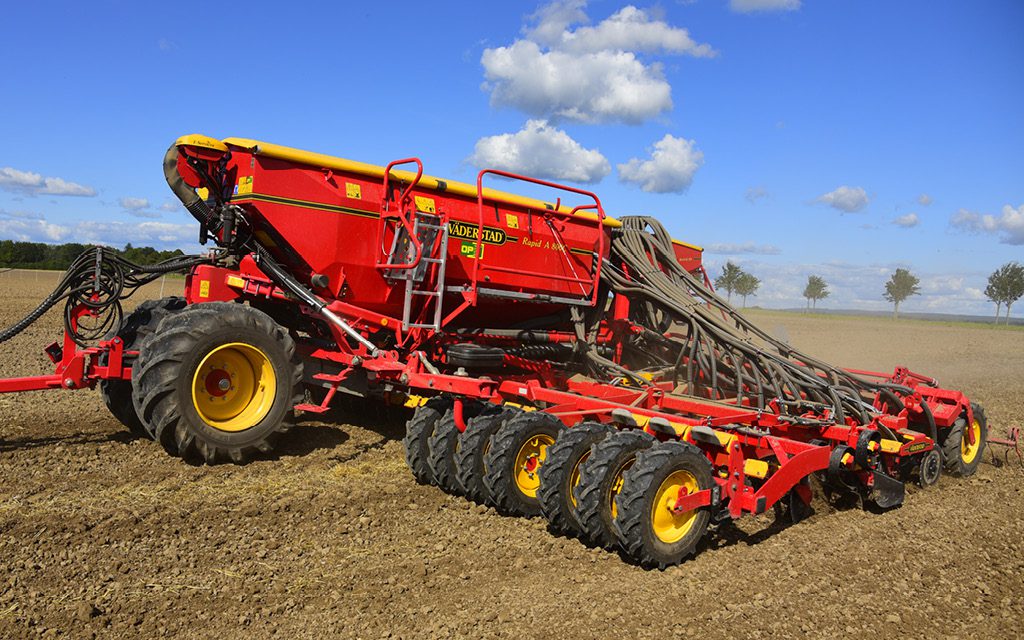 vaderstad rapid in a paddock
